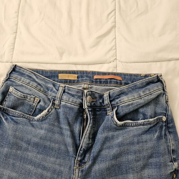 Pilcro Anthropologie Jeans Womens 29 Blue Relaxed Straight Leg Crop Denim Boho - Picture 2 of 9